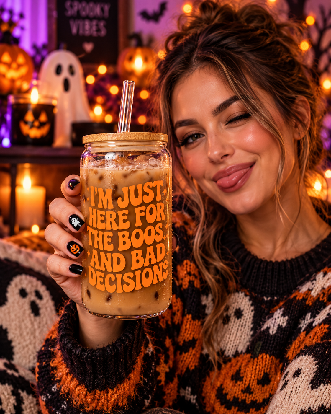 Boos & Bad Decisions 16 oz Glass Tumbler