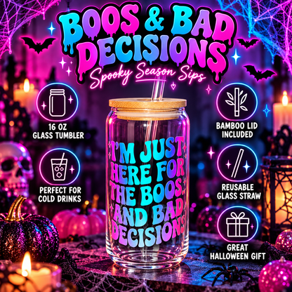 Boos & Bad Decisions 16 oz Glass Tumbler