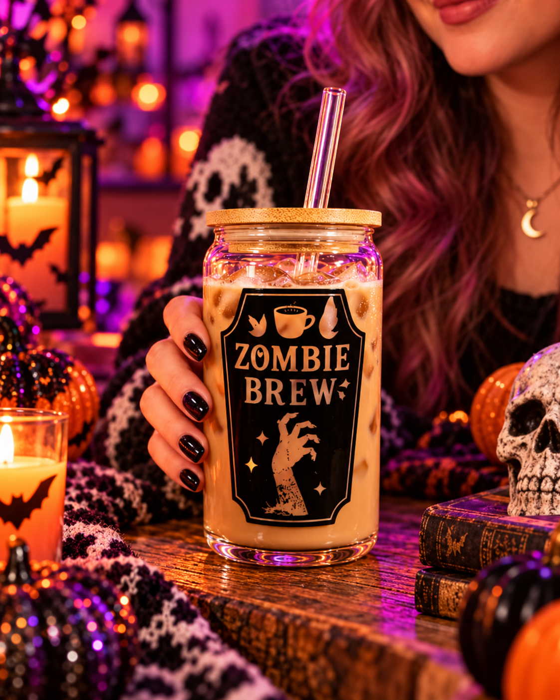 Zombie Brew 16 oz Glass Tumbler