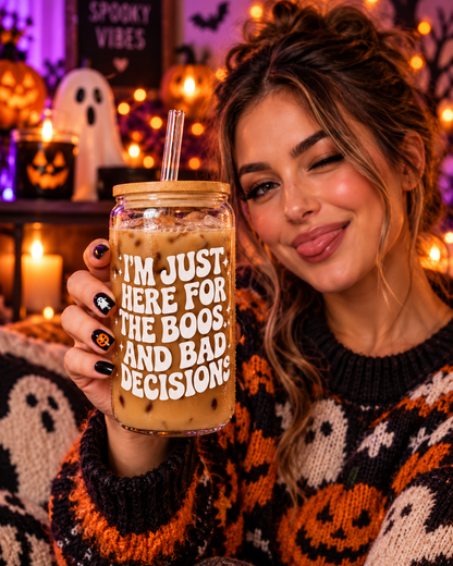 Boos & Bad Decisions 16 oz Glass Tumbler