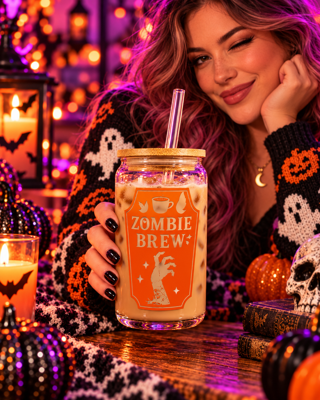 Zombie Brew 16 oz Glass Tumbler