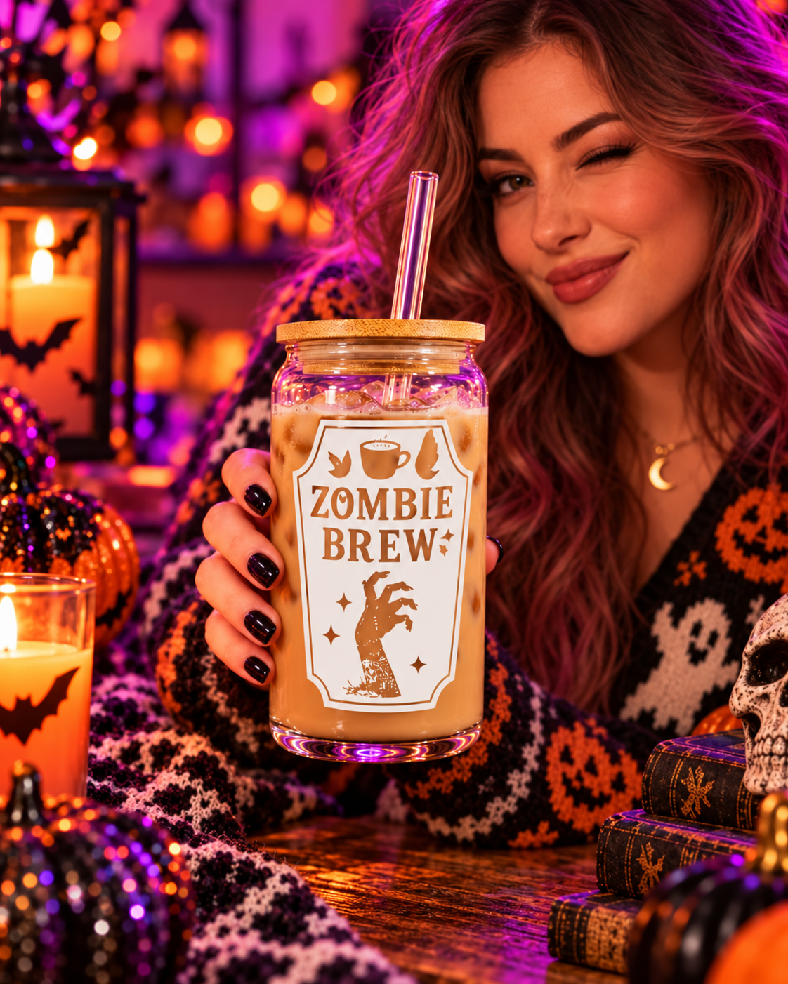 Zombie Brew 16 oz Glass Tumbler
