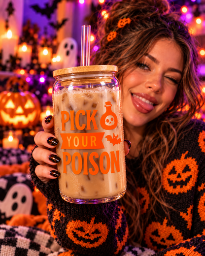 Pick Your Poison 16 oz Glass Tumbler