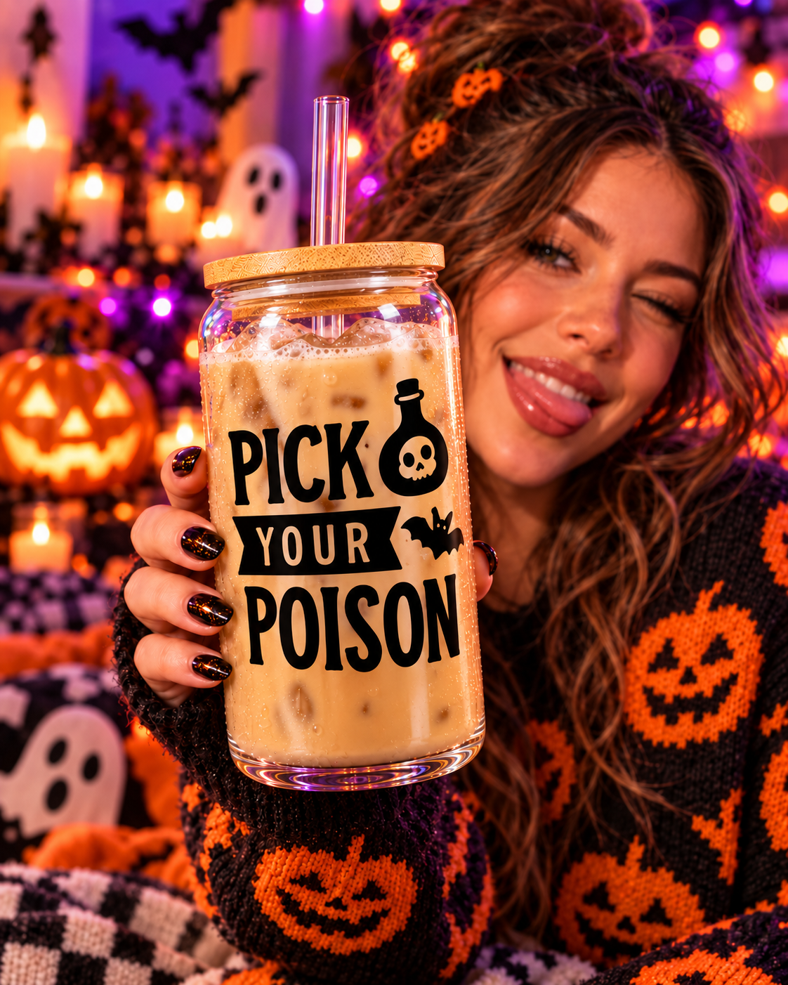 Pick Your Poison 16 oz Glass Tumbler