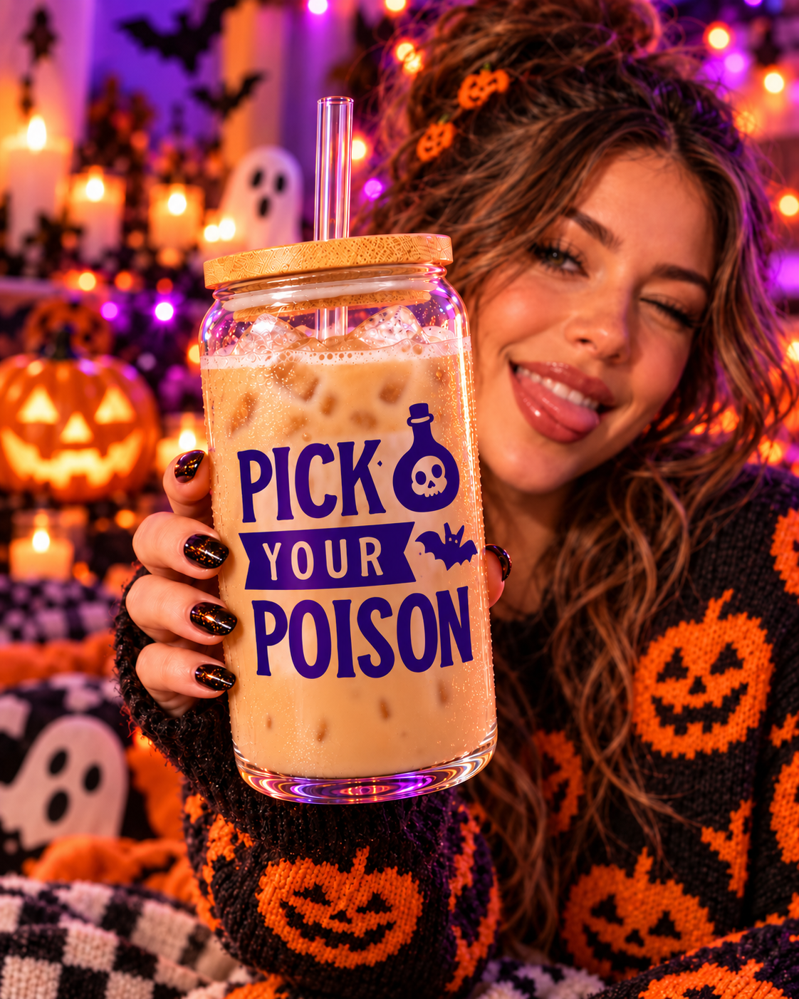 Pick Your Poison 16 oz Glass Tumbler