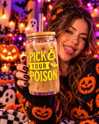 Pick Your Poison 16 oz Glass Tumbler