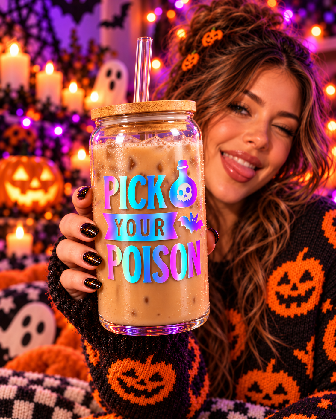 Pick Your Poison 16 oz Glass Tumbler
