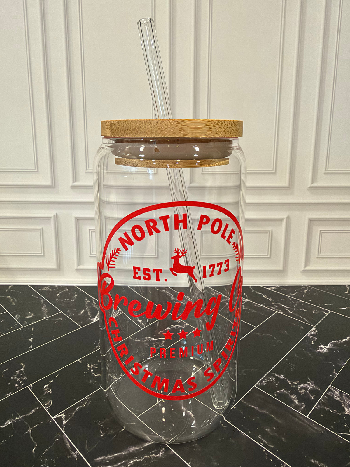 North Pole Brewing Co. Christmas Glass Tumbler – 16 oz