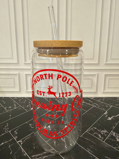 North Pole Brewing Co. Christmas Glass Tumbler – 16 oz