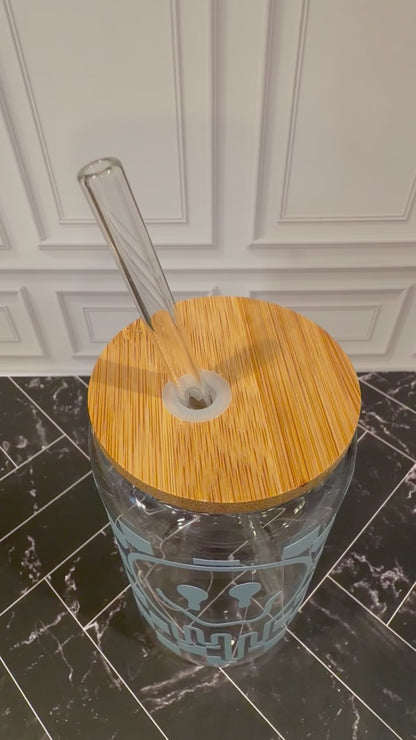 Happy Smiley 16 oz Glass Tumbler
